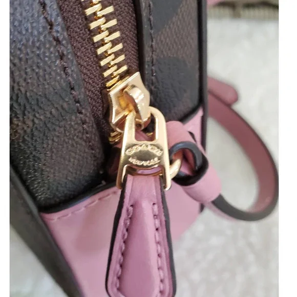 Coach Purse Signature Canvas Brown with pink Set NEW - Picture 7 of 17